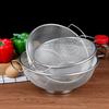 1pc Stainless Steel Colander With Double Handle Food Pasta Strainer Basket With Self-draining Solid Ring Base Fine Mesh Filter6