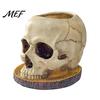 Gothic Home Decor Halloween Retro Skull Planter, Spooky Human Head Flower Pot, Skeleton Holder Candy Bowl Decoration for Tabletop Bar Office