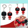 Squid Game Keychain With Red Guard Staff Worker Figure For Bags And Backpacks