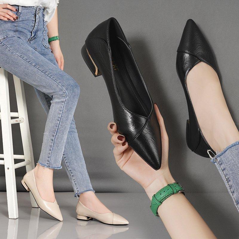 Fashion Shoes Woman Flats Modis Autumn All-Match Soft Dress 2025 Summer On Heels Fall New Med Fashion Shoes Female Footwear Soft All-Mat