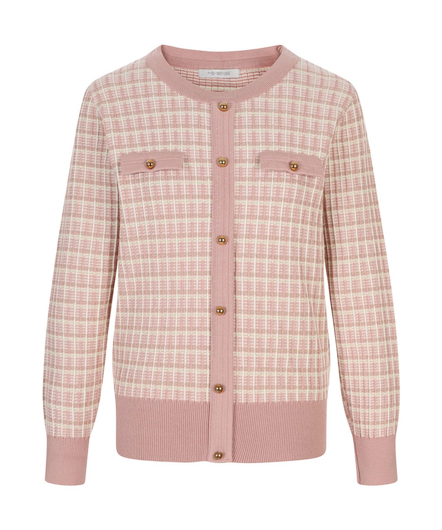 Твидовый вязаный кардиган Misens_Mb4Xknm314Z Pink(Pk)/F(Free)