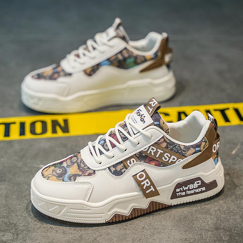 Niche sports summer breathable leisure heightening board shoes youth personality graffiti canvas shoes 39