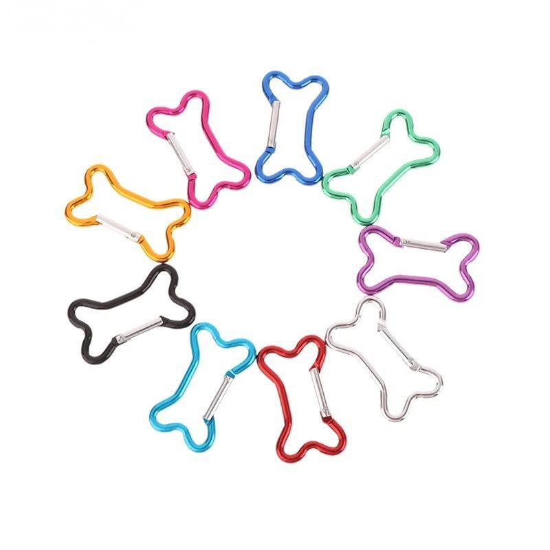 Colored Aluminum Bone-Shaped Carabiner Keychain - Dog Bone Gift Accessory