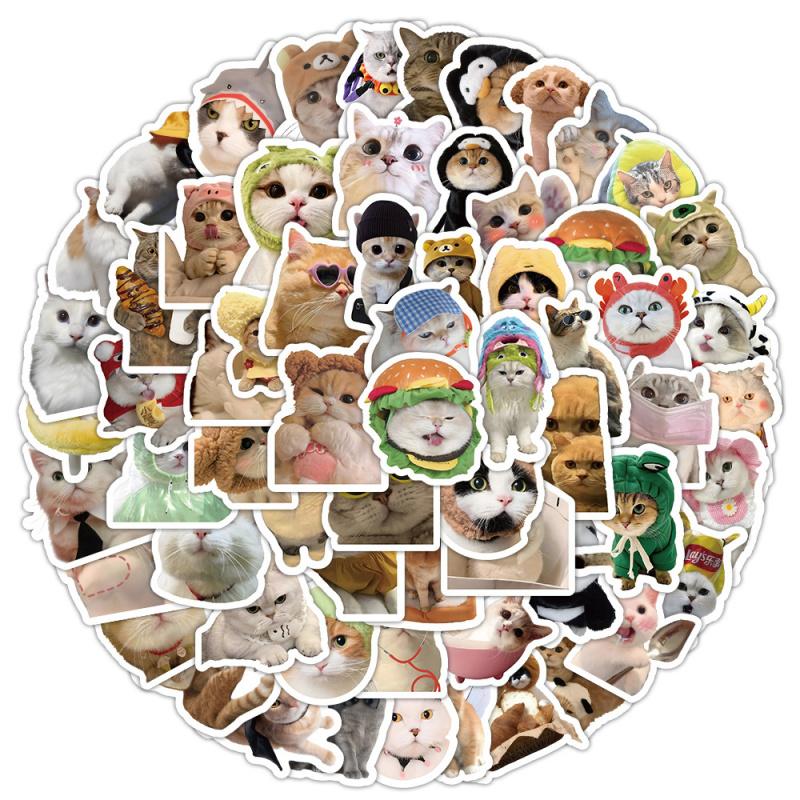 100pcs Cartoon Cat Dog Sticker Pack, Cute Pet Animal Journal Material, Kids Stationery DIY Decor Decals, Waterproof Stickers