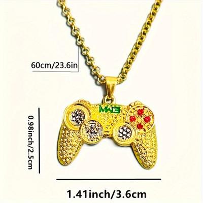 3-Piece Game Controller Necklace Set - Hip-hop Style Gaming Jewelry for Boys, a Creative Holiday Gift.