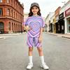 Kids Printed Round Neck Short Sleeve T-Shirt and Pants Set, Cute Casual Outfit for Boys and Girls