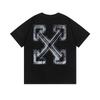 9014 Off-White 2025 Frühjahr/Sommer Neue Rendering Pfeilmuster Rundhals Kapuzen Kurzarm Herren- und Damen-T-Shirts