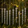 12pcs Christmas Novelties 2026 2027 Clear Acrylic Twisted Icicle Cone Christmas Pendant For  Xmas Tree New Year Eve Decoration