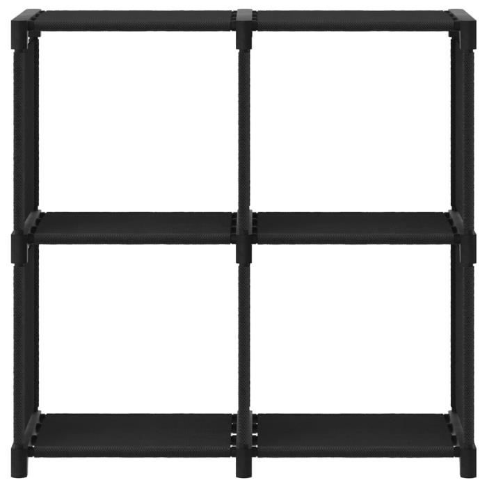 VidaXL Étagère d'affichage 4 cubes Noir 69x30x72,5 cm Tissu