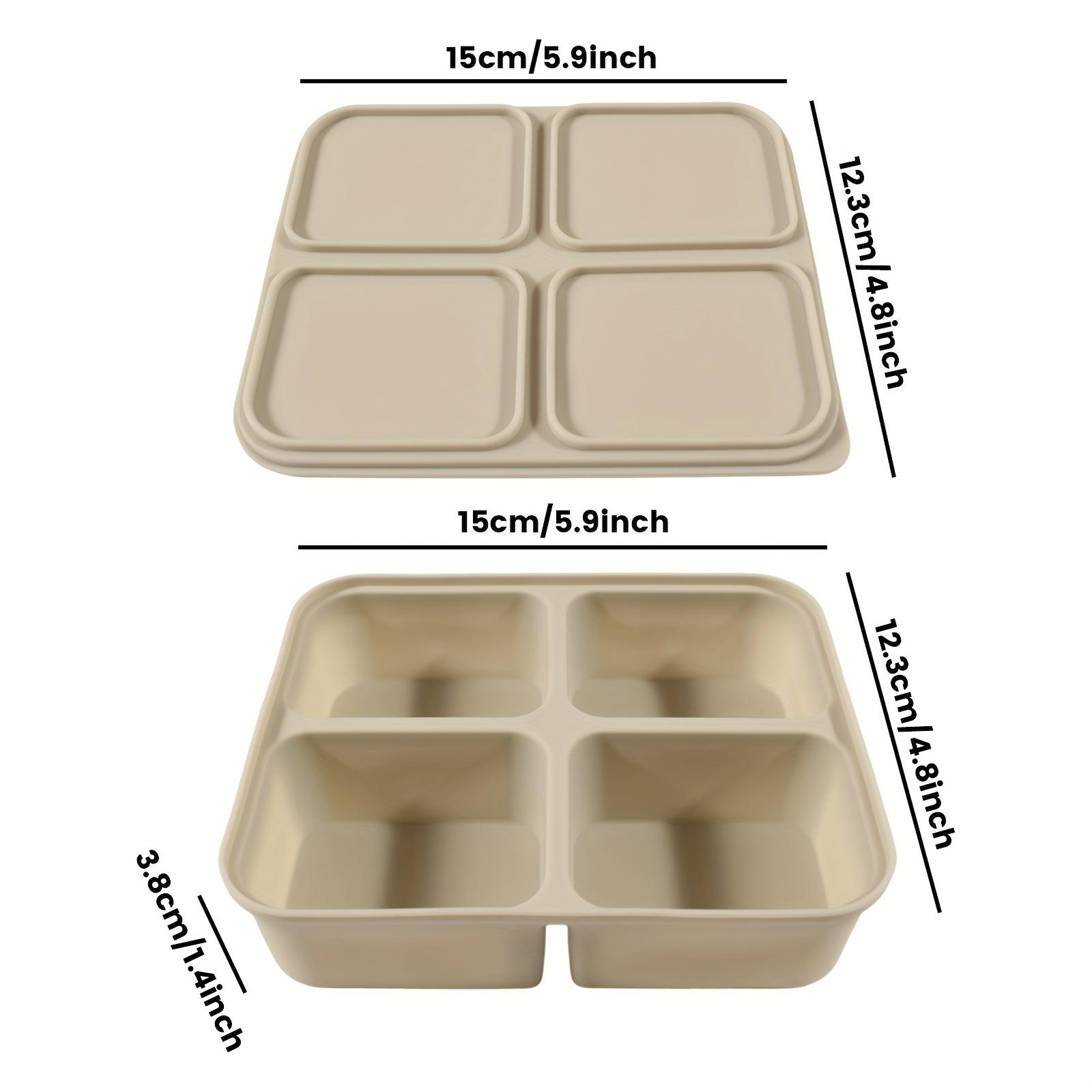 

4-Cavity Square 100% Silicone Ice Cube Tray with Lid, Flexible Freezer Mold for Easy Ice Release, Perfect for Storing Broth, Leftovers & Meal Prep 1pc хаки