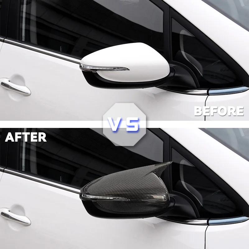 For KIA K3 Forte 2013-2017 Carbon Fiber Side Wing Mirror Rearview Mirror Cover Shell Cap Housing
