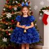 Girls Princess Cake Tutu Dress Flower Girl Performance Gown With Headband