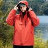 Men Women 3-in-1 Waterproof Windproof Hiking Jacket With Removable Fleece Liner Full Seam Taped Outdoor Shell
