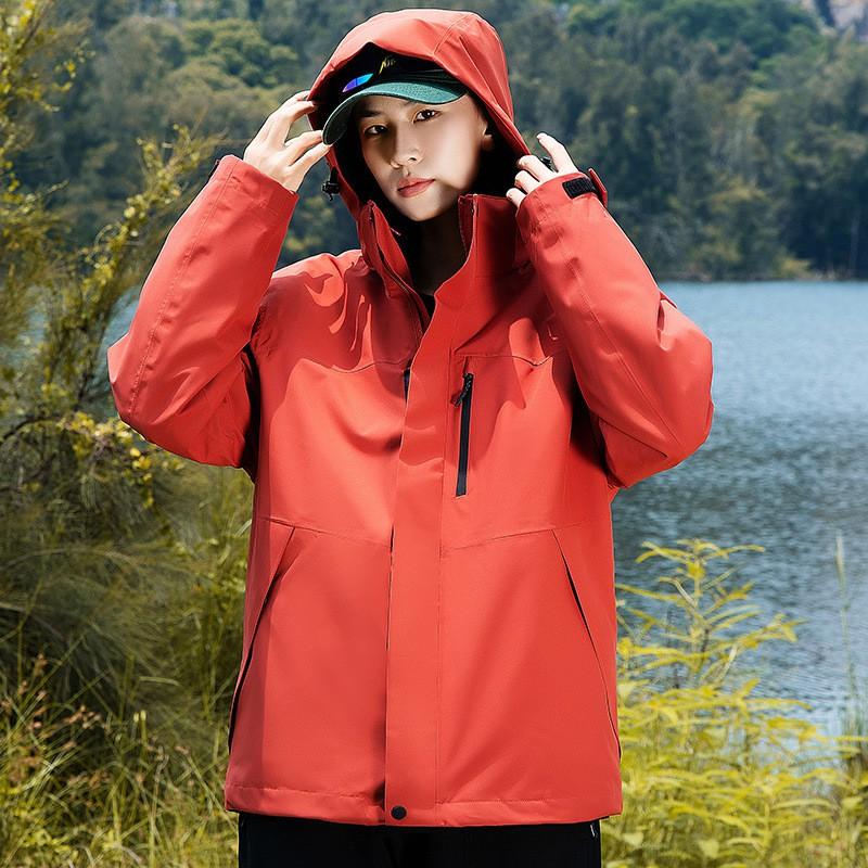 Men Women 3-in-1 Waterproof Windproof Hiking Jacket With Removable Fleece Liner Full Seam Taped Outdoor Shell