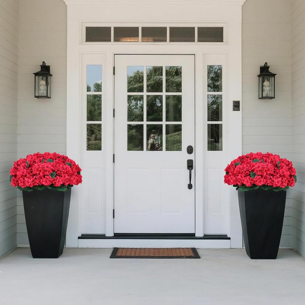 Decorative Fake Flower Artificial Potted Flower with Green Leaves Realistic Uv Resistant Silk Plant Indoor Outdoor Garden Patio