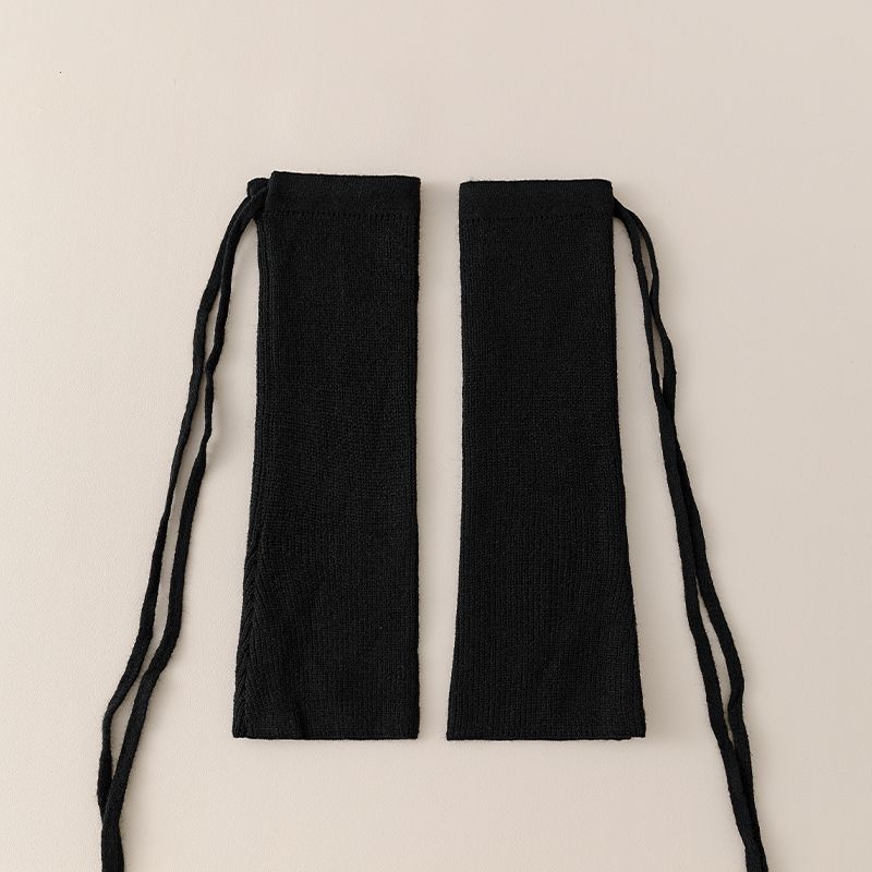 Japanese Style JK Drawstring Strappy Slouch Socks Leg Warmers Slimming Long Tube Socks Autumn Winter Micro Flared Leg Warmers Warm Knitted Loose Fit