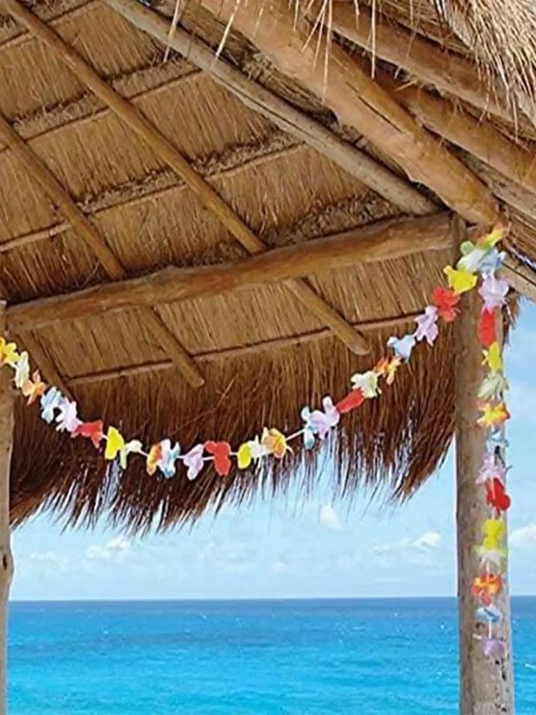 Kunststoff-Blumengirlande/Hawaiianische Blumenbordüre/Luau-Party-Blumengirlande/Hawaii-Party-Girlande/Luau-Party-Dekoration