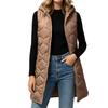 Women's Casual Long Hooded Sleeveless Padded Vest