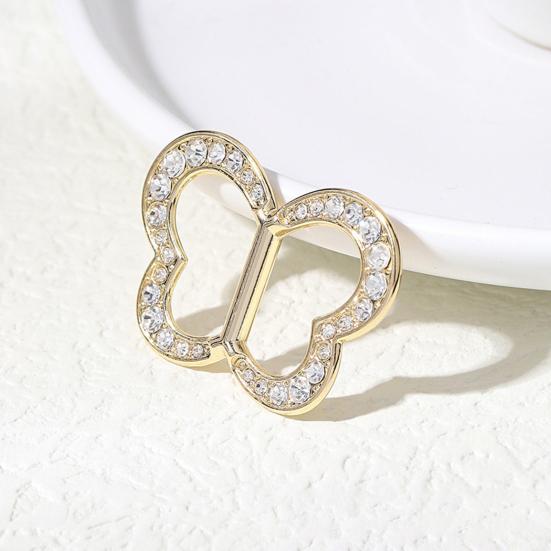 Scarf Buckle Clip for Women Smooth Edges No Snag Silk Ring with Rhinestones Non-Slip