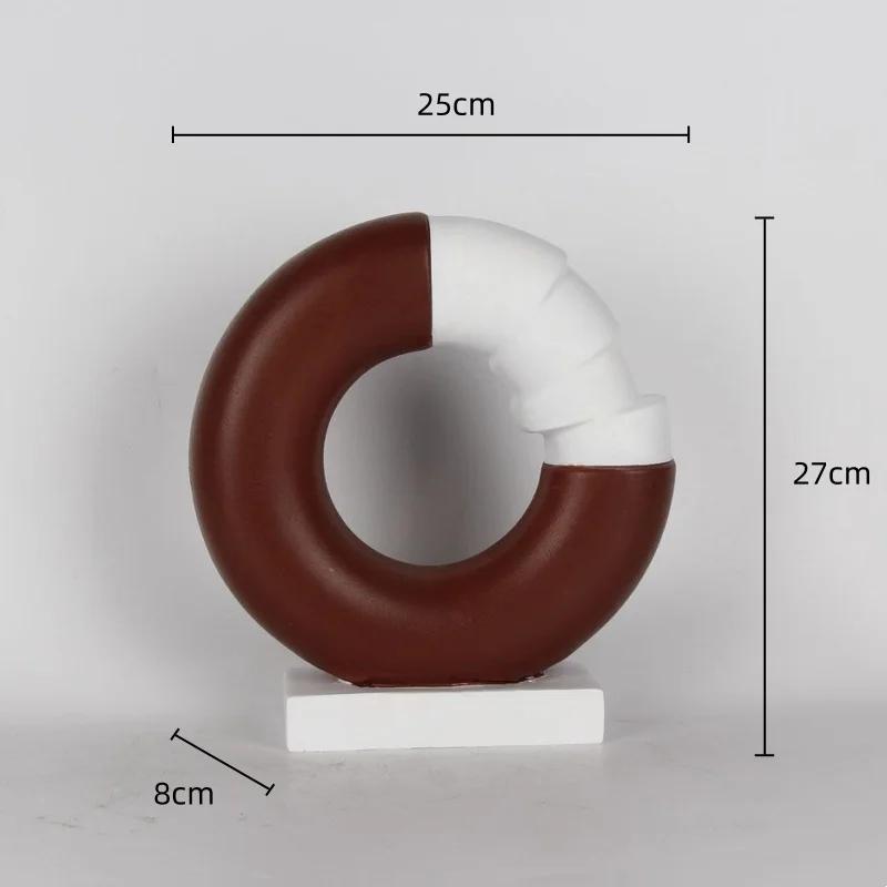 

Geometric Ring Splicing Abstract Hollowed-out Sculptures Resin Handicrafts Multicolored Doughnuts Home Decoration Accessories