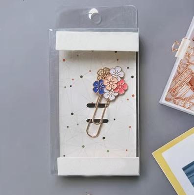 3pcs Creative Metal Bookmark Exquisite Sakura Paper Clip Bookmark Student Exquisite Bookmark