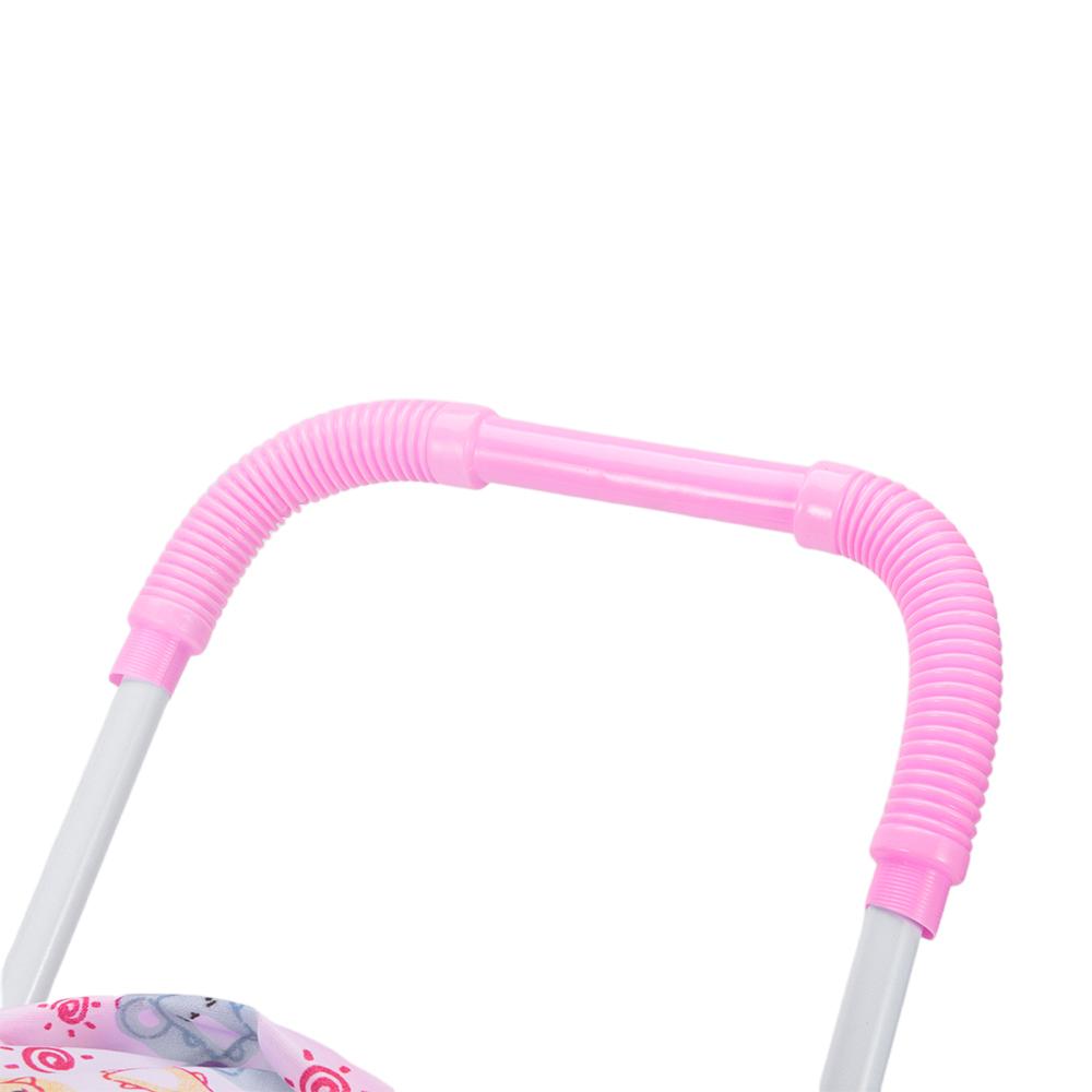 Dolls Pram Iron Foldable Baby Stroller Colorful Large Capacity Stable Lightweight Doll Handcart for Boys Girls