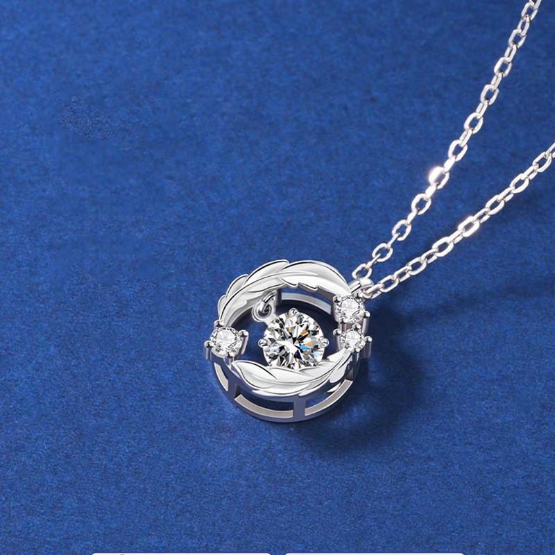 Douyin Live Gold Heart Feather Necklace - Mobius Pendant Women's Collarbone Chain