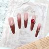 Handmade Autumn And Winter Ruby Explosive Red New Year Gradient High-Quality Temperament Whitening Manicure Wearable Nails