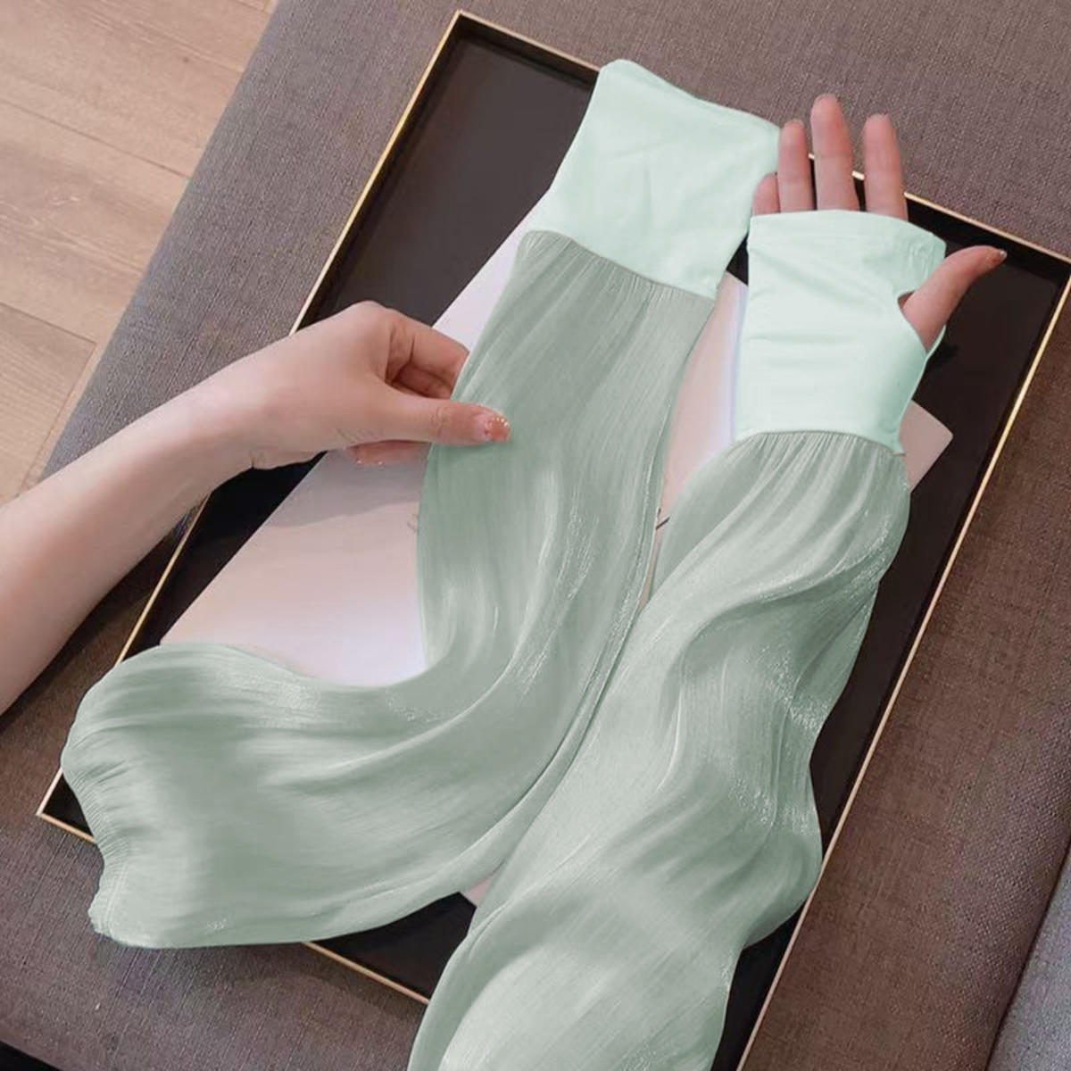 

Sun-protective Arm Sleeves Cuff Cover Anti-UV Ice Silk Outdoors Travel Supplies Cycling Driving Sports Men Women s Arm Sleeves one size