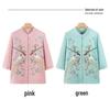Zomerblouse in Chinese stijl met zeven mouwen voor dames van oma (70-jarige Moeder)