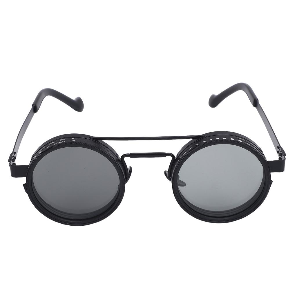 Adjustable Tint Sunglasses 9 Gears ND2-400 Round Polarized Sunglasses for Outdoor Adventures