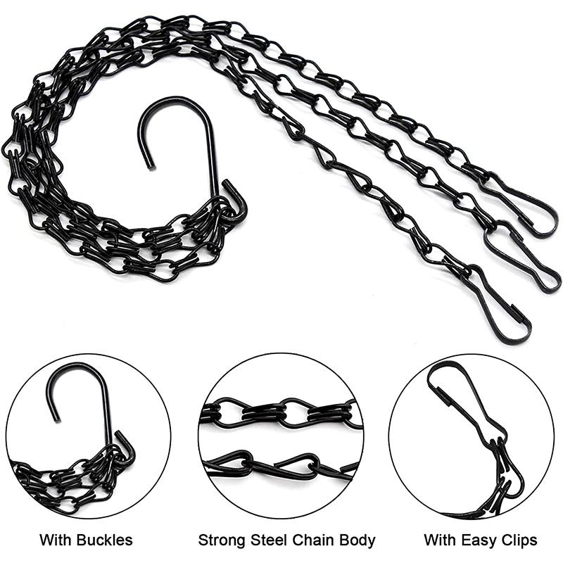 1pc 40cm Garden Basket Hanging Metal Chains Flower Planter Pots Holder 3/4 Point Plant Hanger Home Garden Tools