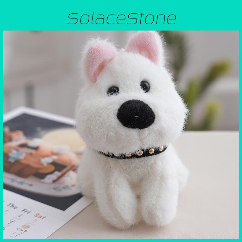 White West Highland Terrier Cute Collar Puppy Plush Doll For Kids Decor Bedroom