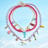 Beaded Starfish & Seahorse Multi-layer Necklace - Handmade Ocean Style Women's Accessory