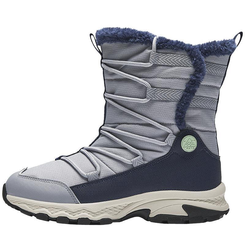 Anta Kids Trendy Fashion Thickened Warm High-Top Boots Kids boots Fog-Gray New-Ink-Blue A12446923-3