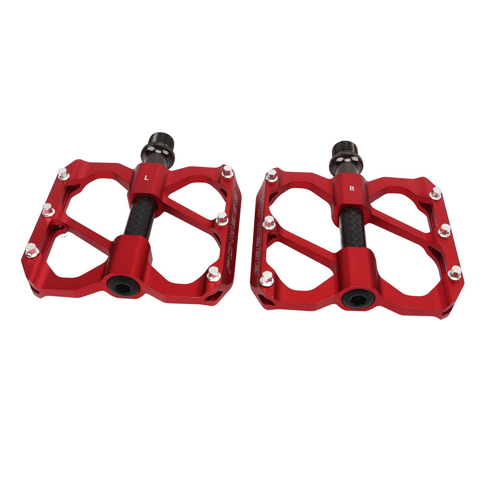 

2шт педали для шоссейного велосипеда из алюминиевого сплава, противоскользящие, легкие, плоские, платформенные педали для горного велосипеда красный
