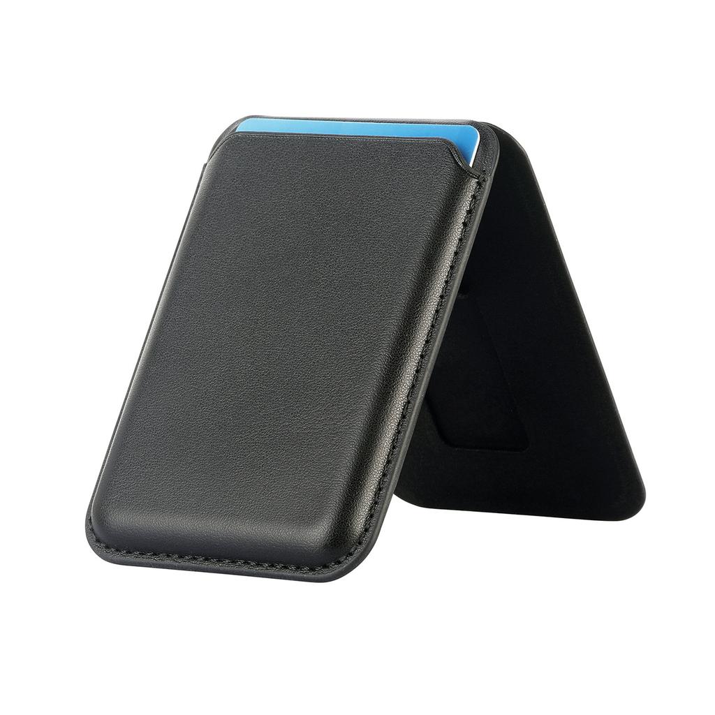 Phone Card Holder Suitable For Magsafe Magnetic Tape Adhesive Iron Ring Phone Case Universal PU Leather Wallet Bag