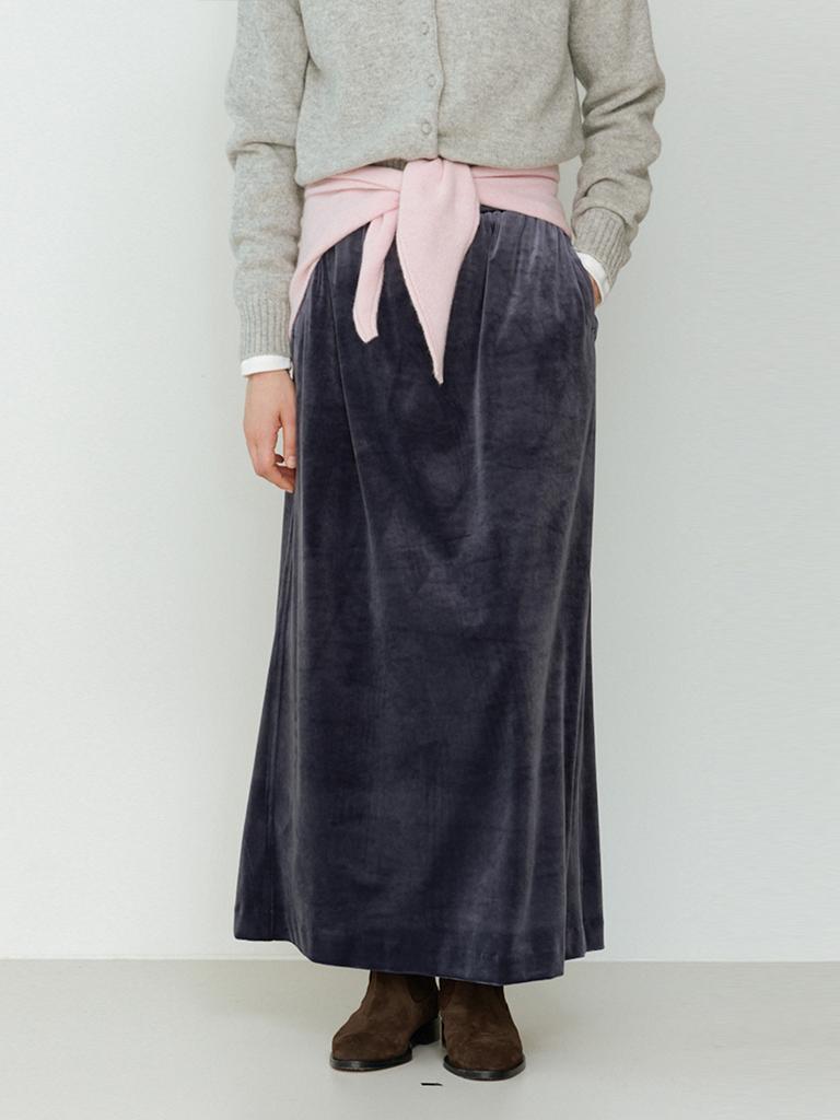The Rye Velor Long Skirt(Blue)