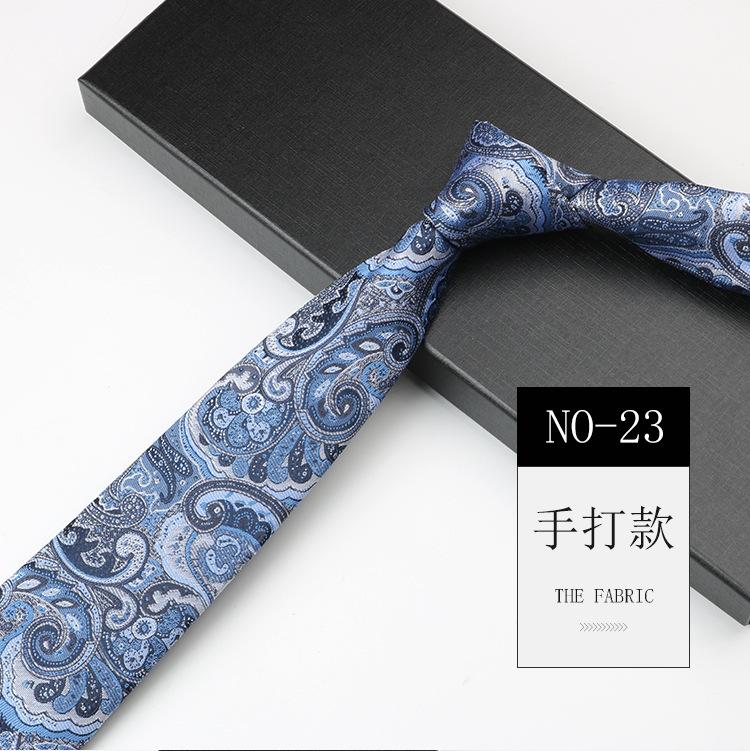 Tie Men'S Cashew Pattern Jacquard High-End National Style Retro Narrow 7Cm Hand-Tied Business Dress Tie