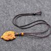 Natural Tiger Eye Owl Pendant Necklace, Wood Stone Jewelry