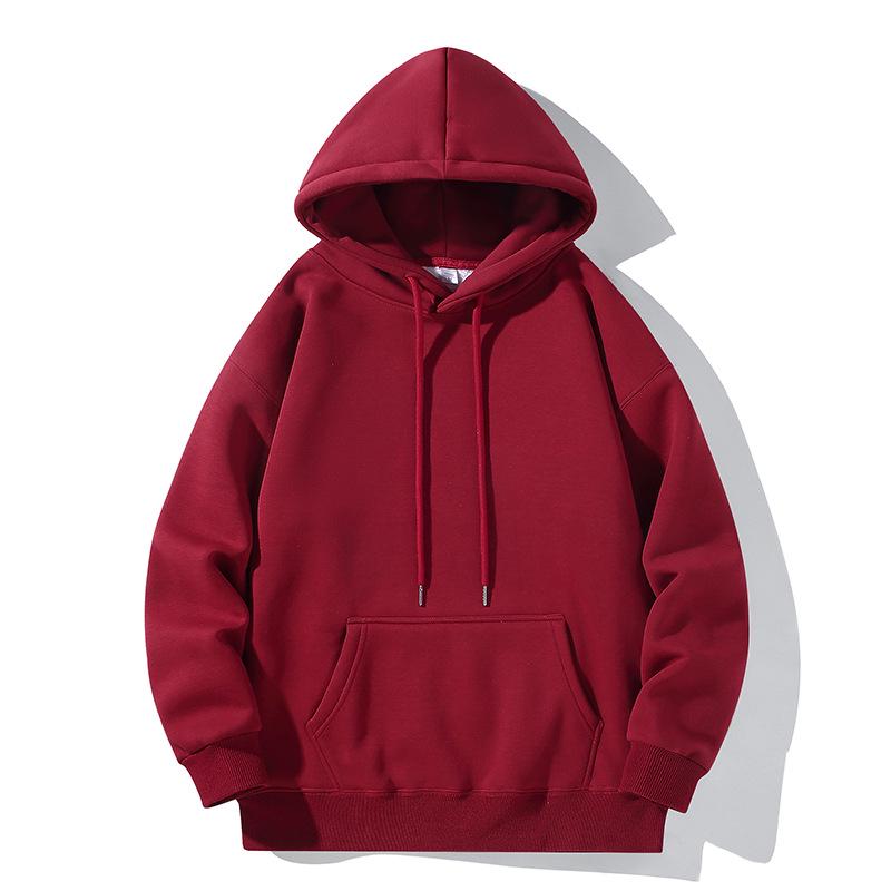 

2024 Fall/Winter Unisex Solid Color Plush Hoodie - Stylish, Casual, Loose Fit XL