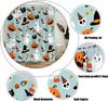 Halloween Shower Curtain Cute Ghost Pumpkins Cartoon Spooky Skull Gothic Fabric Decorative Bathroom Curtains with Hooks,Teal