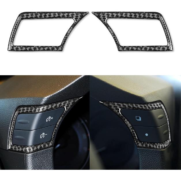 2pcs Radio Console Panel Carbon Fiber Sticker Cover Kit AC Button Frame for Infiniti G37 2008-2013 G35 2007-08 G25 2011 2012 Q60 2014 2015 (Style B)