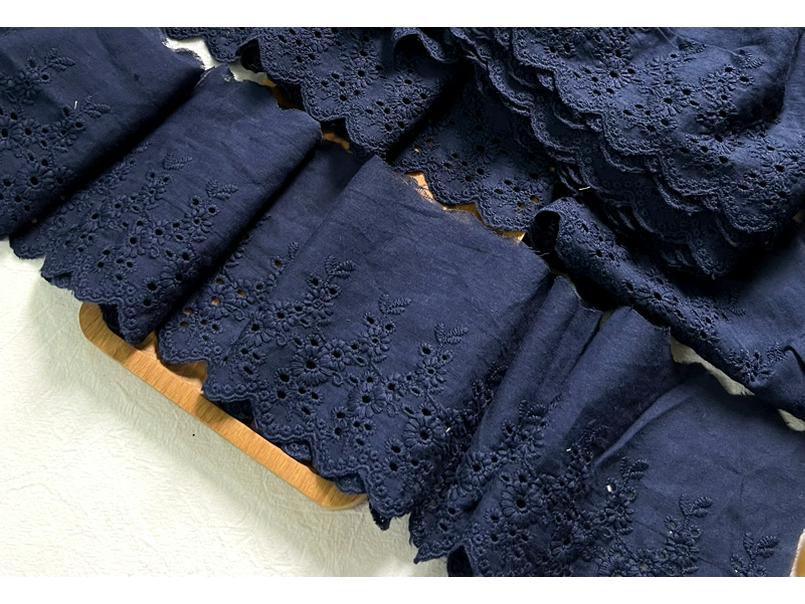 Handmade DIY Lace Embroidery Cotton Fabric for Skirts, Clothes, Dolls, and Decorative Trimming - 10cm