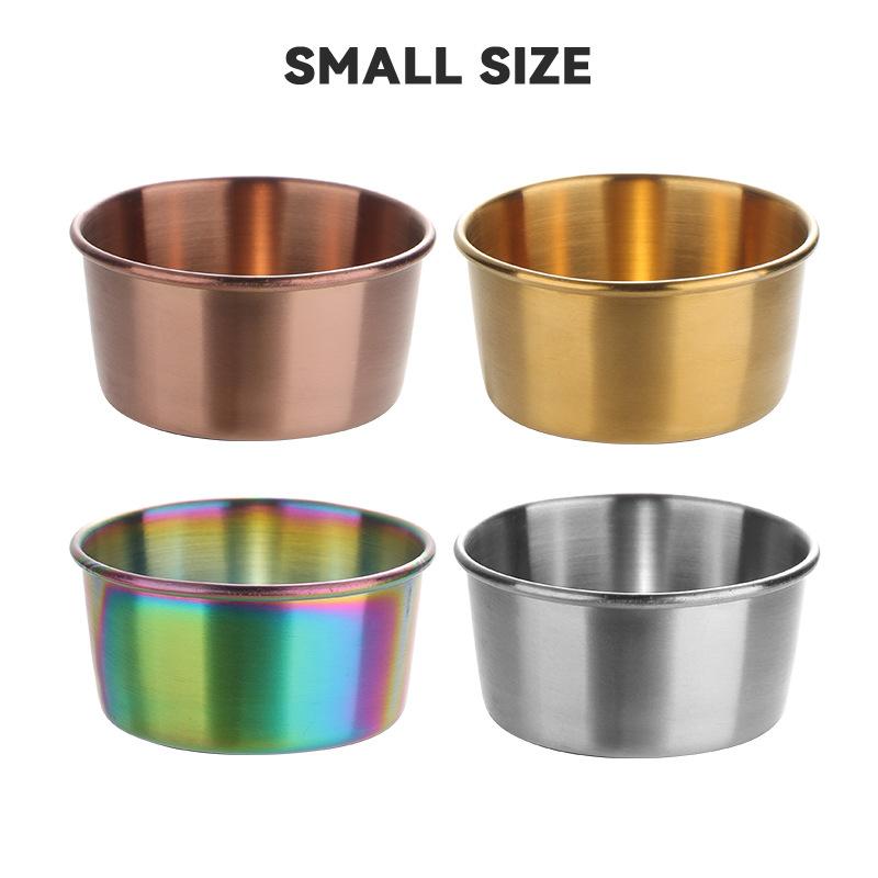 304 Stainless Steel Dipping Cup, Golden Sauce Cup, American Seasoning Dish, Household Salad, Tomato Sauce Dipping Cup