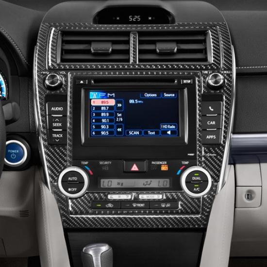 6Pcs Carbon Fiber Interior Central Console Cover Trim For Toyota Camry 2012-2014