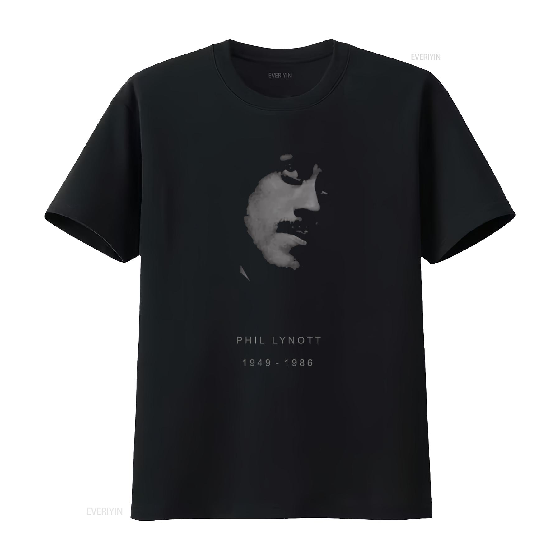 

THIN LIZZY Phil Lynott 1949 1986 Cool Tribute T Shirt by VKG vintage Washed Breathable designer clothes homme streetwear 4XL