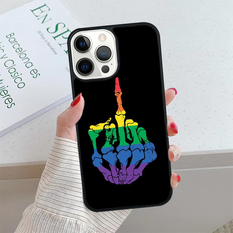 Rainbow Gay LGBT Finger Phone Case cover For iPhone 17 Air 15 16 16e 14 13 Pro Max Coque 12 11 Pro Max For Apple PLUS fundas