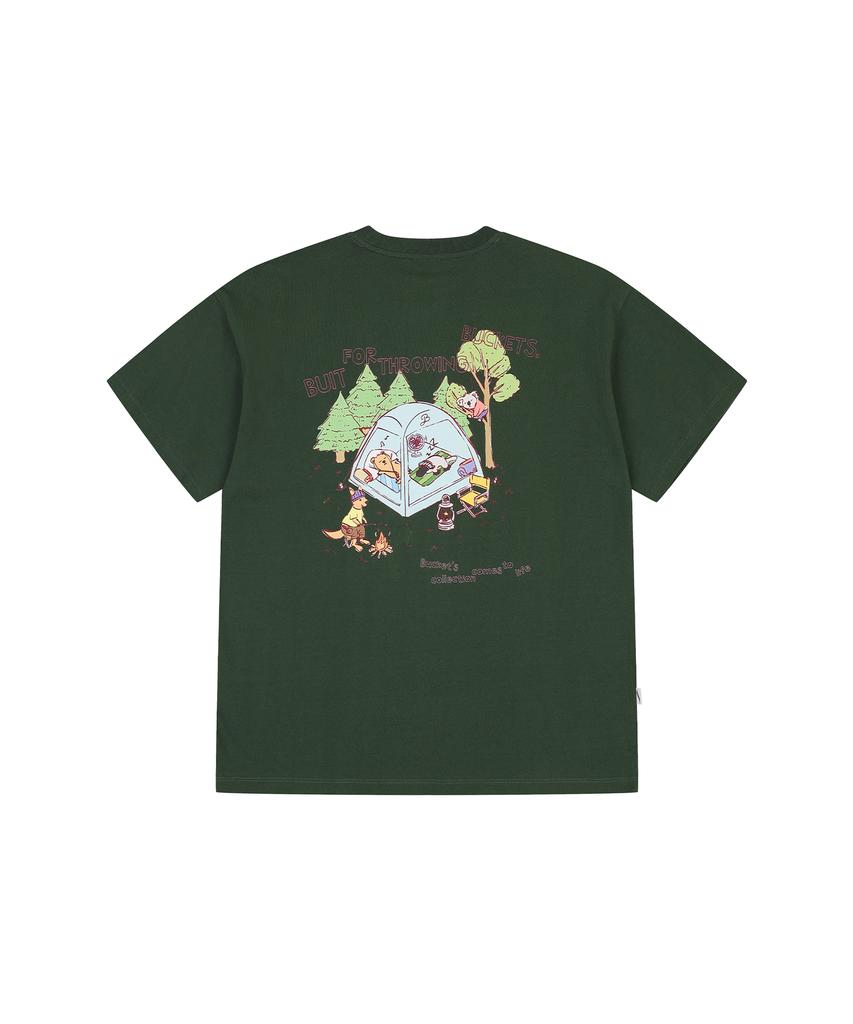 Beokis Bckt Family Camping T-Shirt [Green]