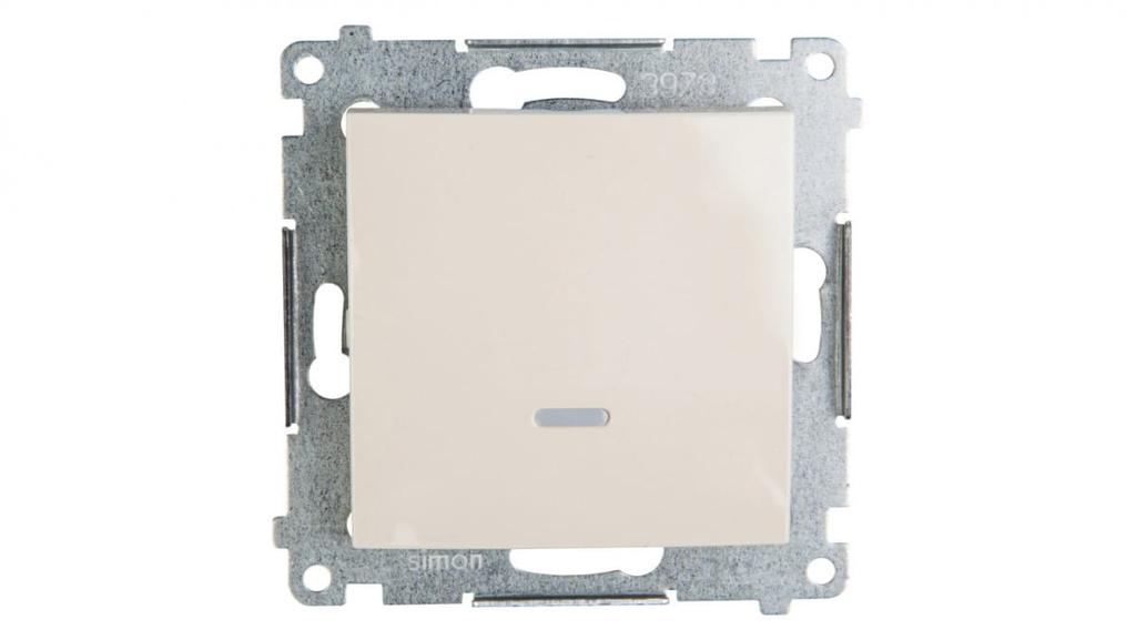 Simon 54 Single Pole Switch with Illuminated Quick Connectors, Cream Dw1L.01/41